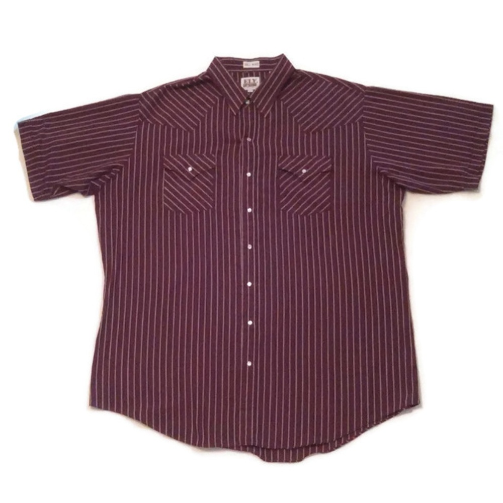 Tall Man ELY Cattleman Pearl Snap Shirt XXLT nice